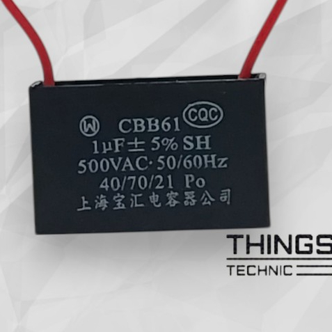 CBB61 1uF 500V AC – Kapasitor Industri Mesin Las & Kipas Angin