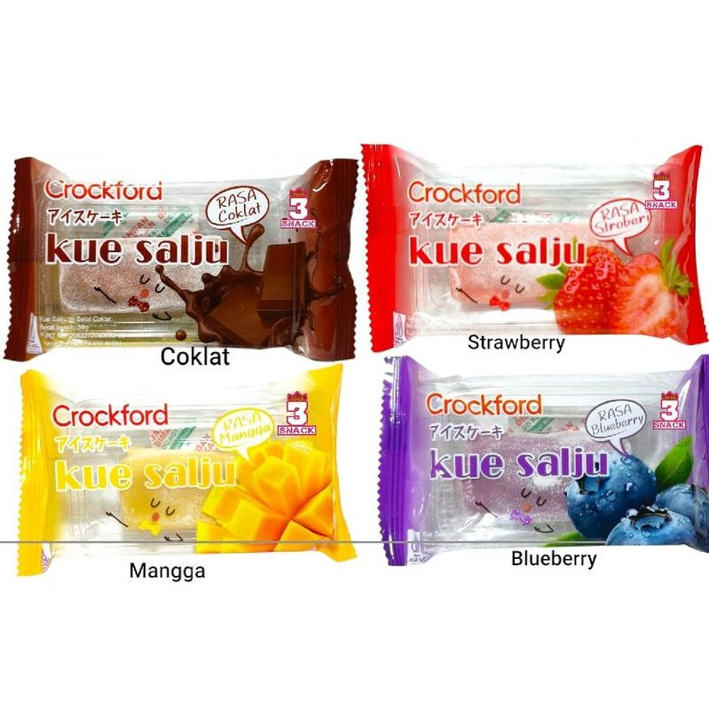 

Mochi Crockford Kue Salju 35gr Moci Isian Selai Aneka Rasa Buah Coklat Stroberi Blueberry Mangga