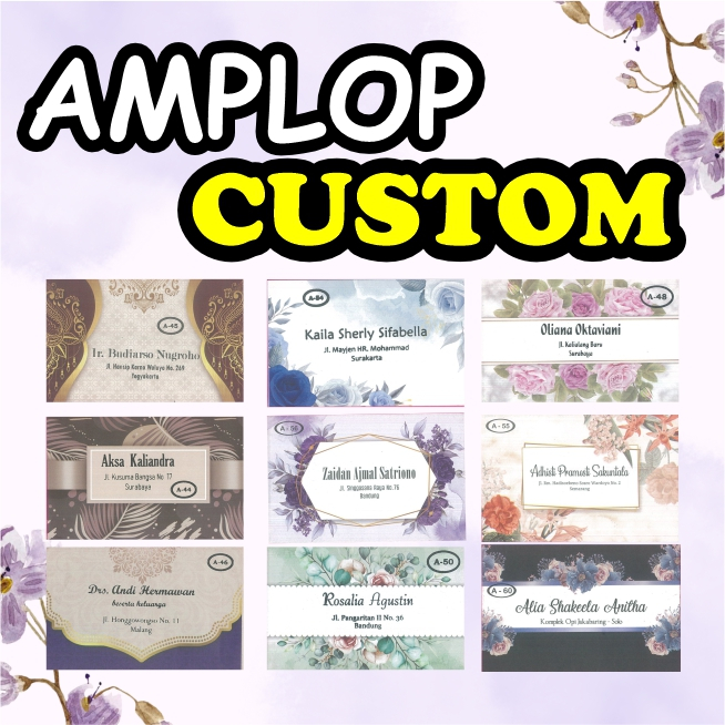 

Amplop Kondangan Custom | Bisa Isi Nama & Alamat | Tersedia Template Desain