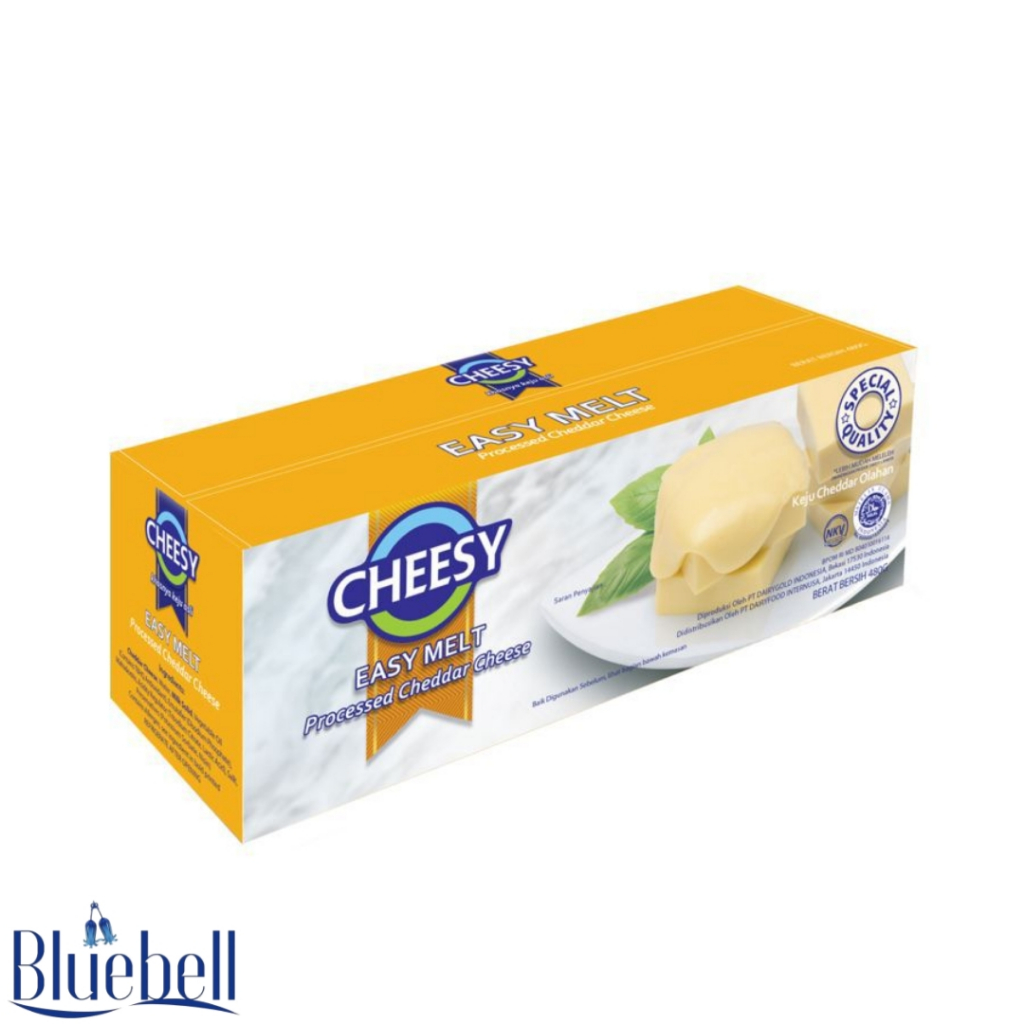 

Keju Cheddar Mudah Leleh Cheesy 480g Easy Melt Cheddar Cheese Pengganti Mozzarella