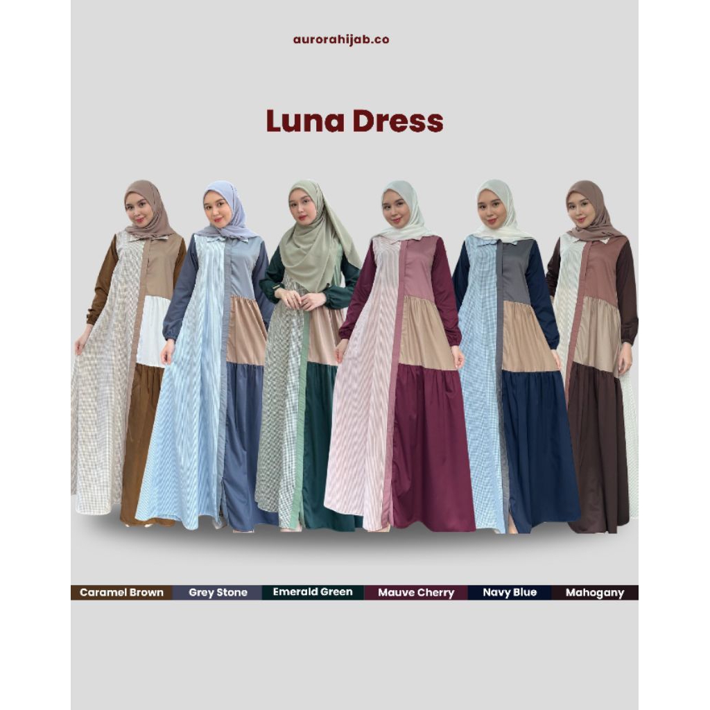 Gamis Luna | Ohana, Cala, Cila | Gamis Murah | Gamis Katun - Aurora Hijab