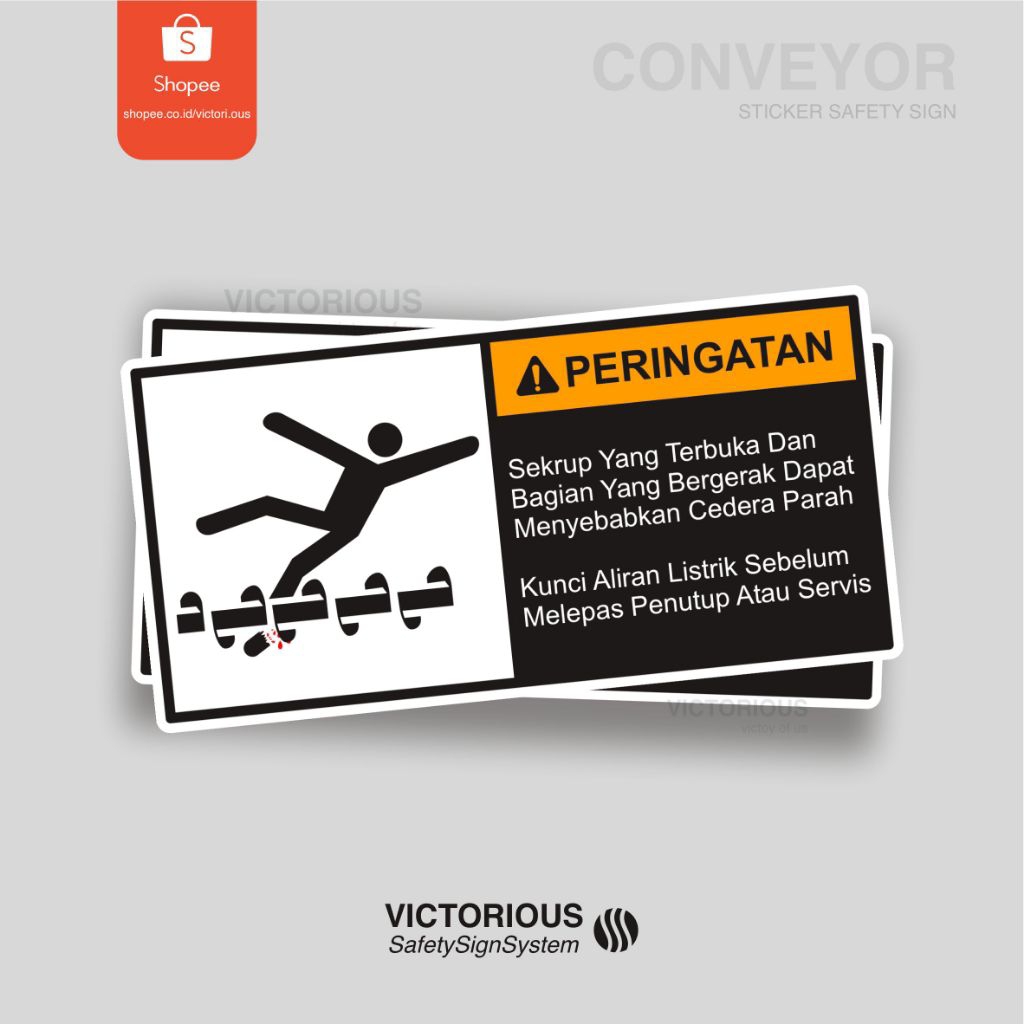 

Sticker Safety Sign K3 Peringatan Sekrup Yang Terbuka Dan Bagian Bergerak Dapat Menyebabkan Cidera Parah | Matikan Aliran Listrik Sebelum Melakukan Servis