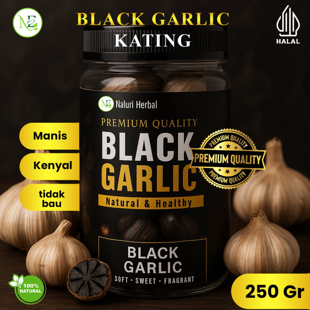 

BLACK GARLIC BAWANG KATING PREMIUM BAWANG PUTIH HITAM FERMENTASI BAWANG BLACK GARLIC BAWANG KATING BERKUALITAS MENINGKATAN DAYA TAHAN TUBUH OBAT HERBAL ALAMI BERAT 250 GRAM