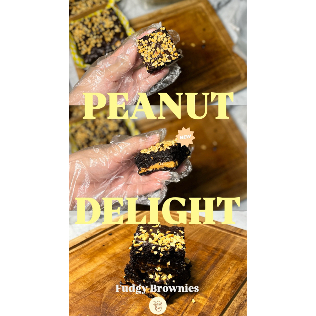 

[khusus luar kota] PEANUT DELIGHT FUDGY BROWNIES