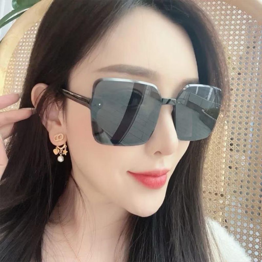 Kacamata Wanita Hitam Sunglasses Half Frame Mata Setengah Bingkai Gradasi