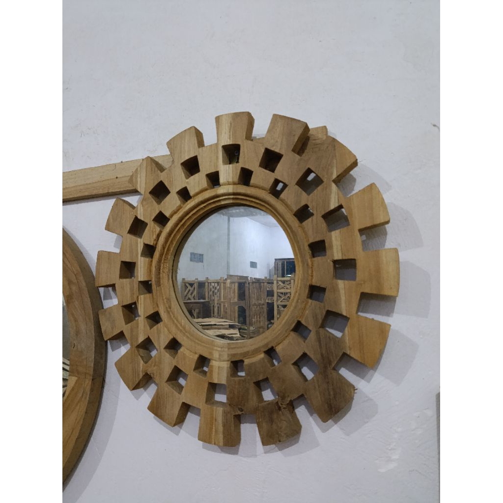 Cermin Dinding Kayu Jati Pigura Jati Frame Jati Cermin Kamar Mandi Badan Mirror