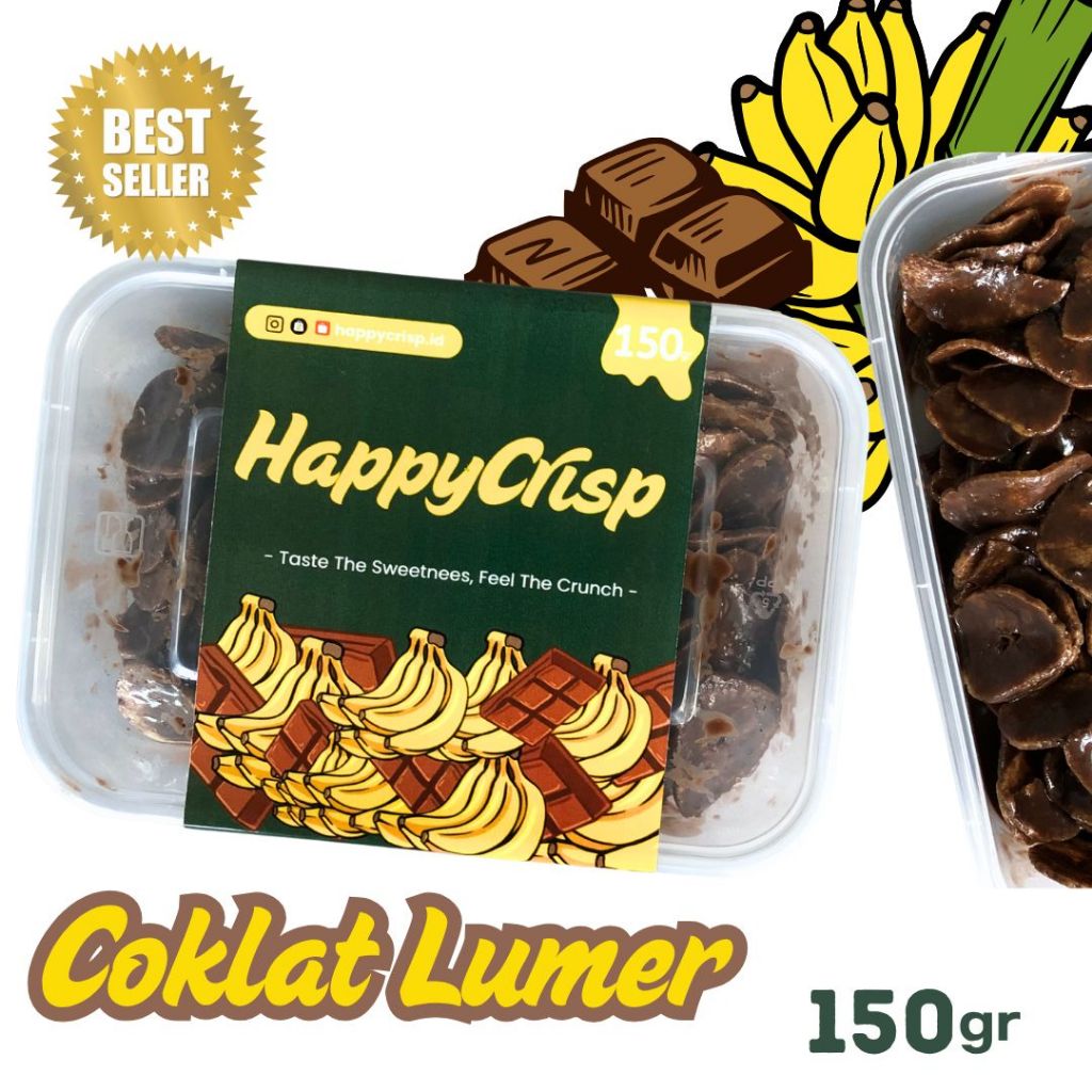 

HAPPYCRISP Keripik Pisang Coklat / Keripik Pisang Lumer