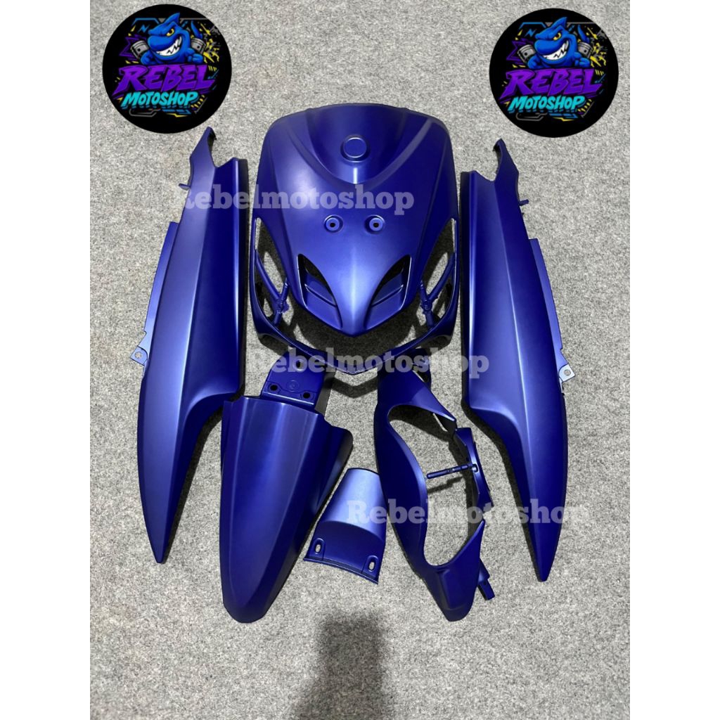 Cover full body halus Yamaha mio smile warna biru doff