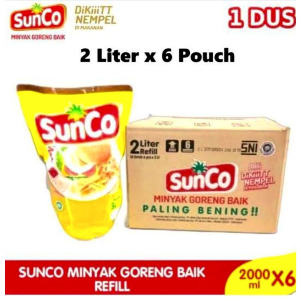 

Sunco 2L Minyak goreng Kartonan isi 6 Pouch