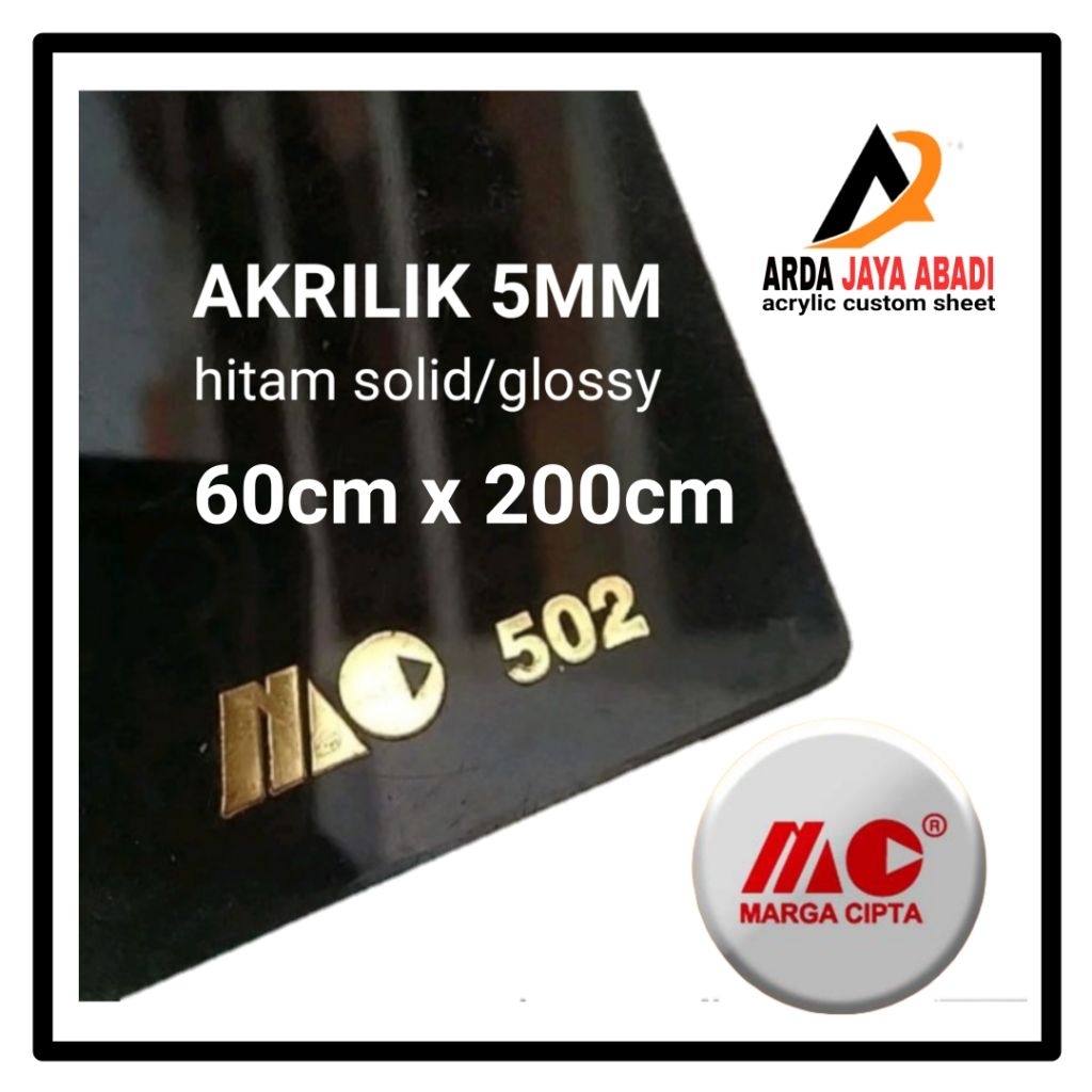 

akrilik 5mm hitam solid 60 x 200 akrilik lembaran marga cipta acrylic black