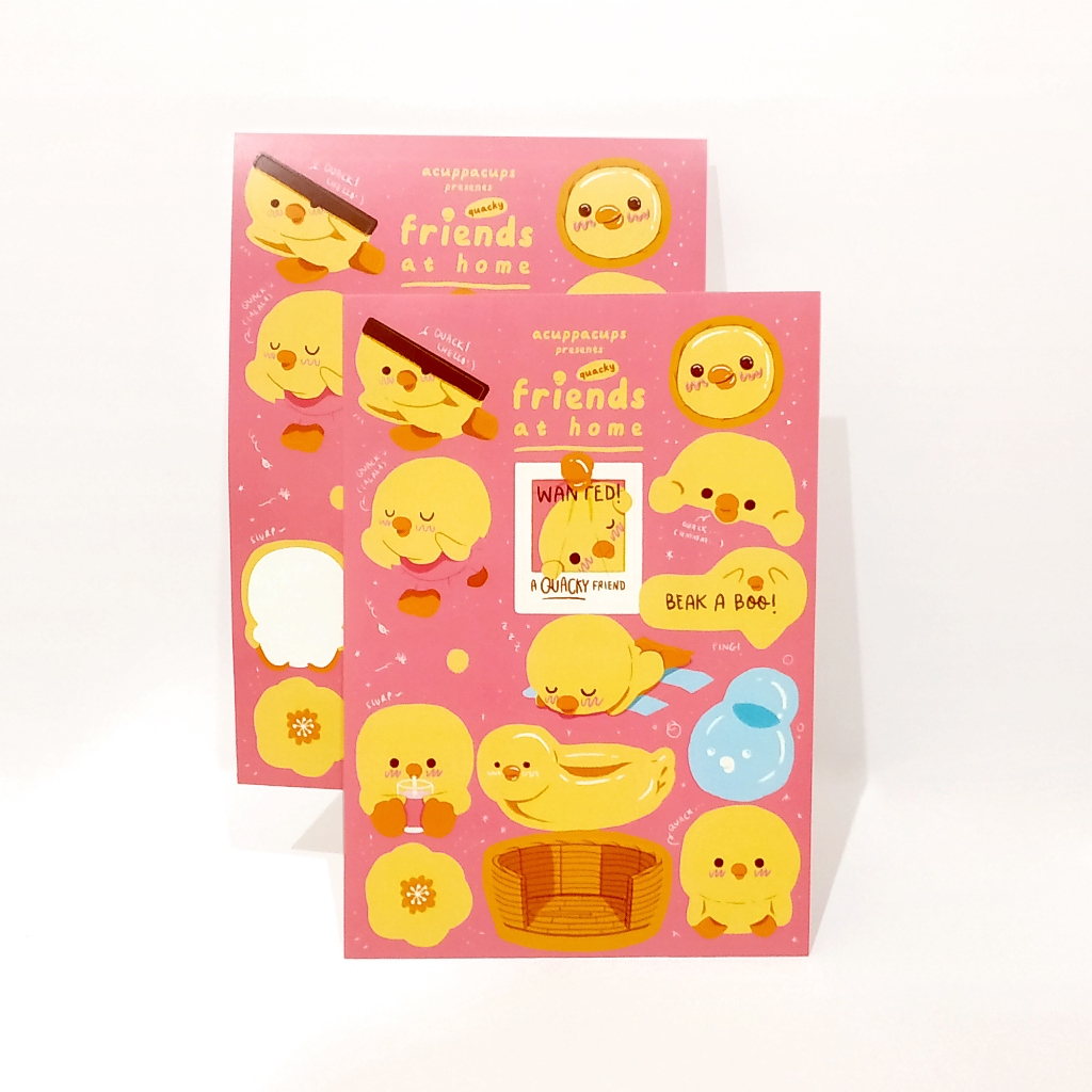

Friends at Home Series Quacky Duck Animal Sticker Sheets | acuppacups