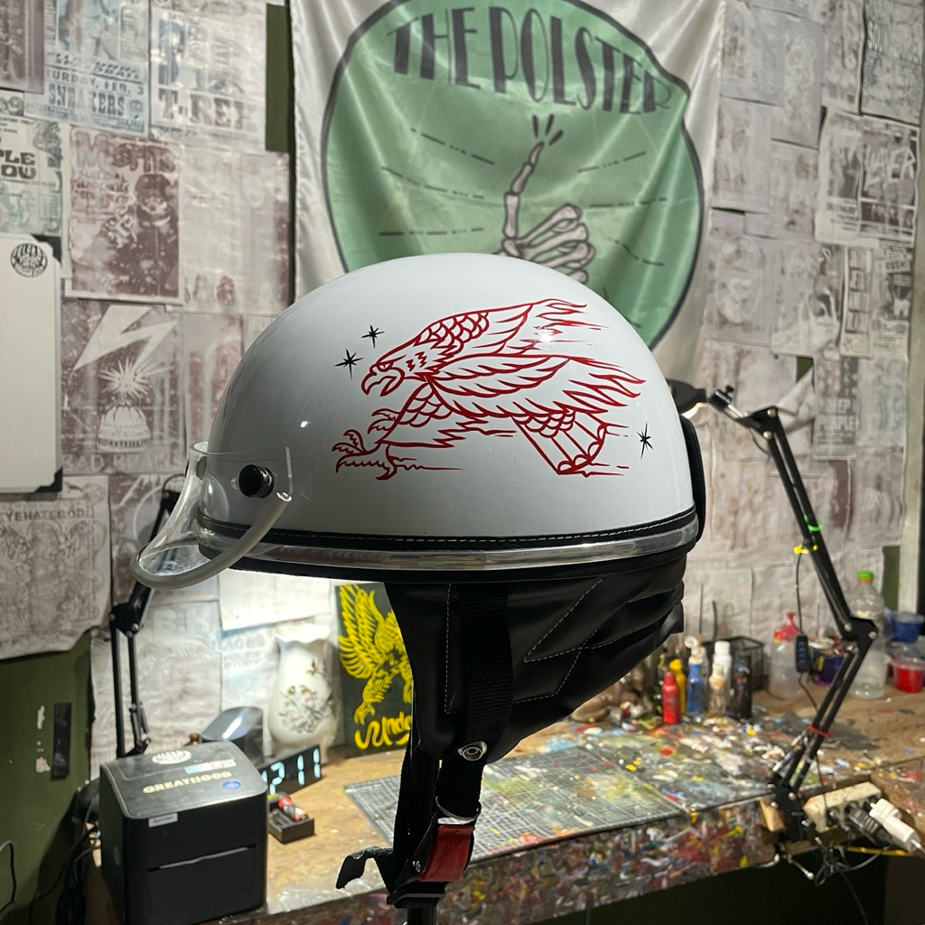 Helm Chip Vintage List Chrome & Pet List Karet - eagle p