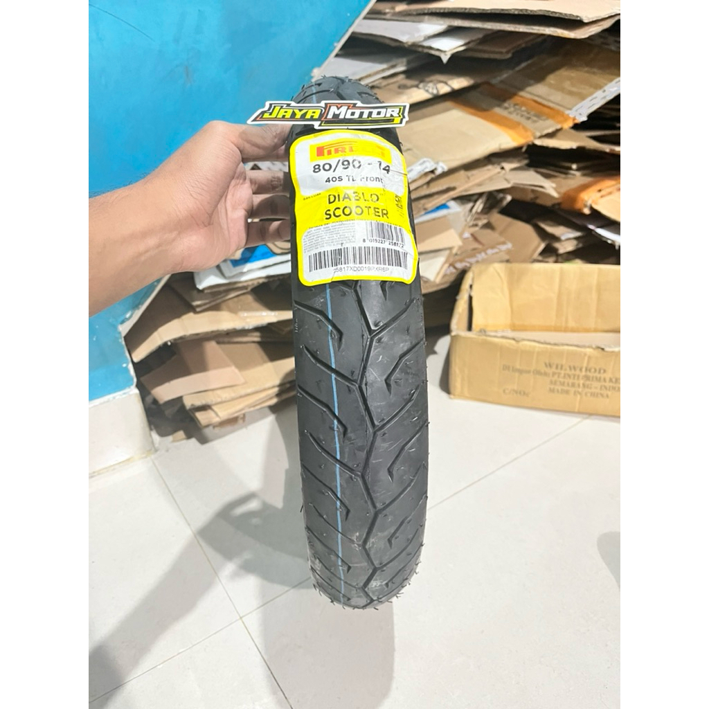 PROMO PIRELLI BAN PIRELLI 80/90-14 DIABLO SCOOTER TUBELESS 80 90 RING 14 ORI BARU