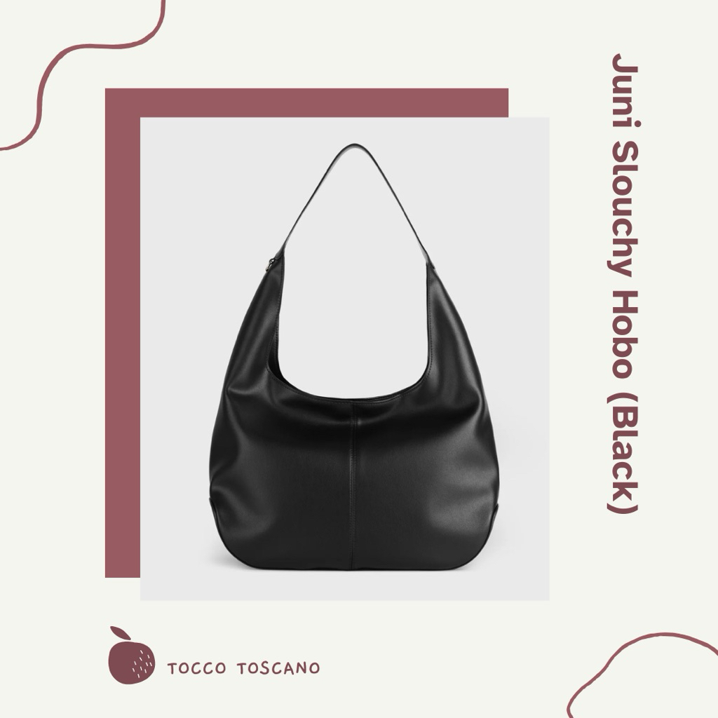 [PRE ORDER] TOCCO TOSCANO Juni Slouchy Hobo | Black - Burgundy - Sand - Silver | Original