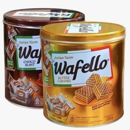 

wafello kaleng coklat caramel