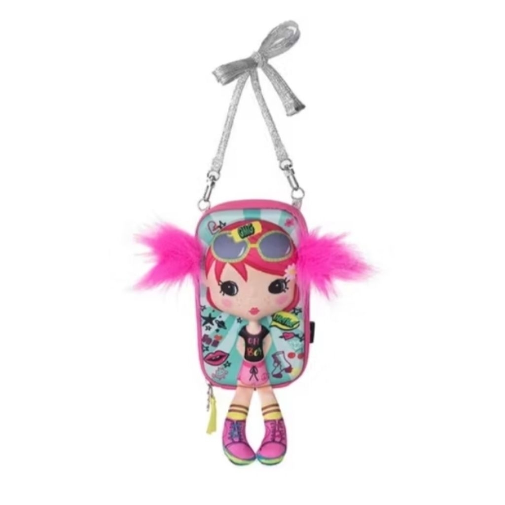 Okiedog The New Tiny Treasures tas Selempang anak perempuan pink hair