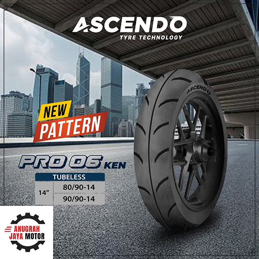 Ban Ring 14 Ban Tubeles Ring 14 Ascendo Pro 06 80/90-14 90/90-14 Ban Tubeless Ring 14 Ban Motor Ring