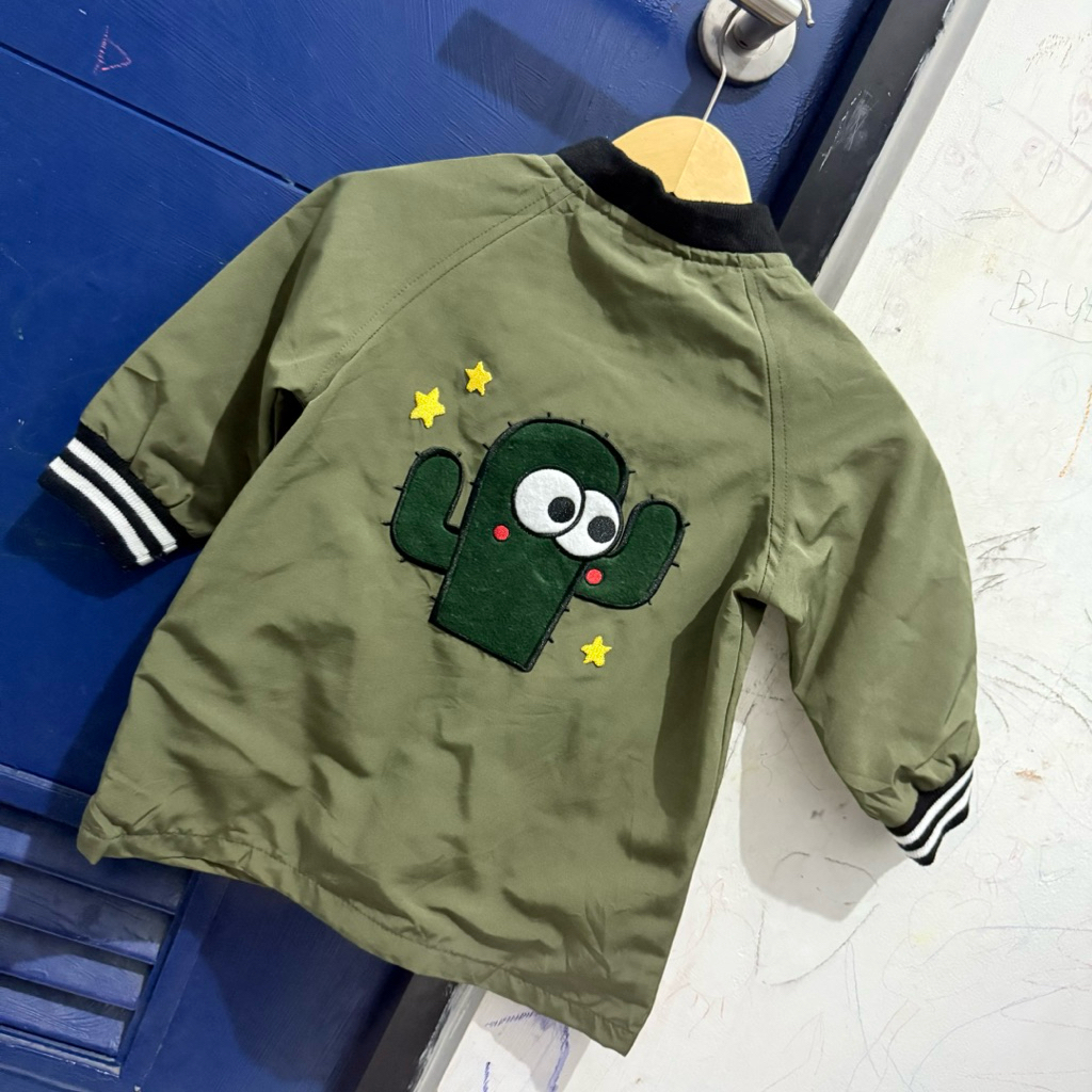 preloved jaket bomber anak 1-2 tahun army cactus army