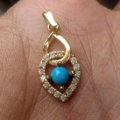 liontin batu pirus Persia polos