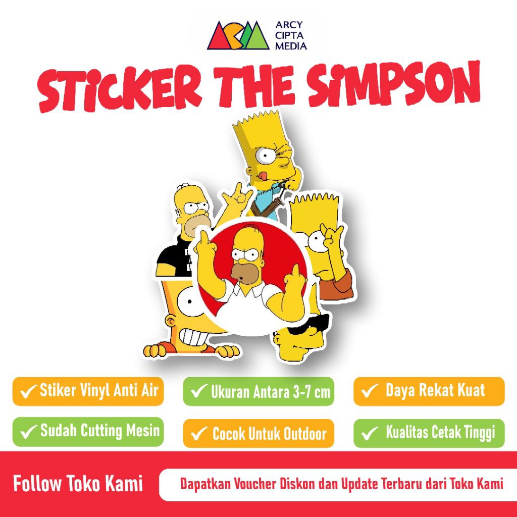 

Stiker The Simpsons Stiker Karakter Untuk Tumbler Laptop Hp Case Koper Motor dll