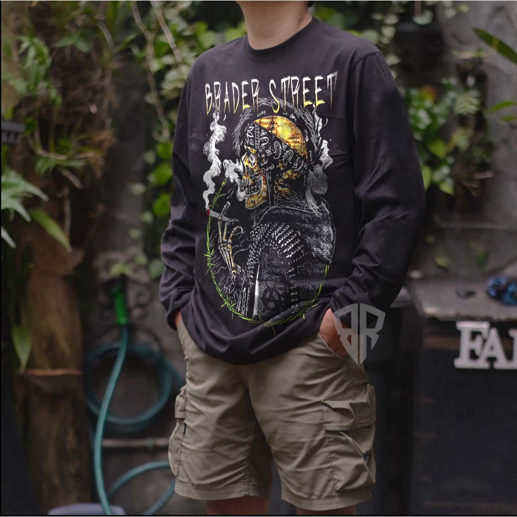 kaos panjang brader street,kaos pria panjang,kaos band punk,kaos lengan panjang,kaos katun,kaos pria