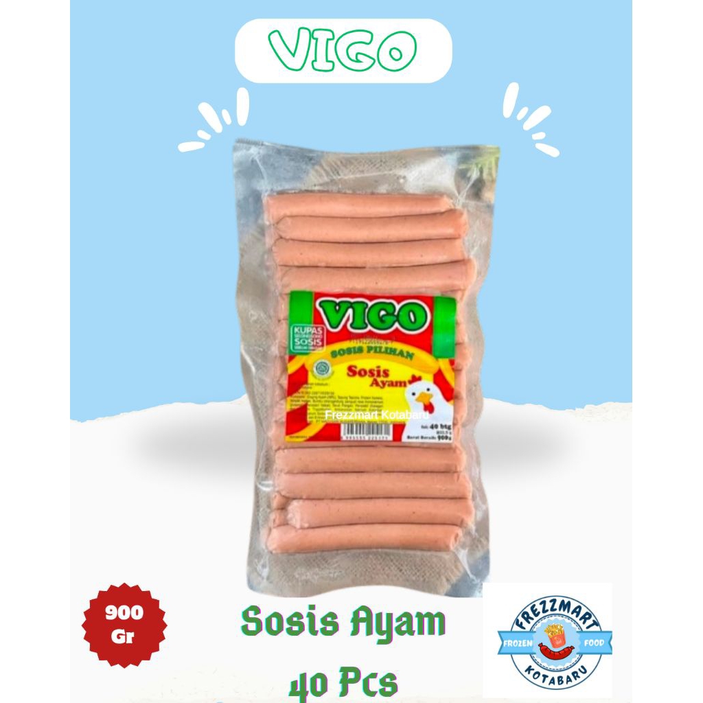 

VIGO Sosis Ayam 40 Pcs - Sosis Ayam Murah Halal Frozen Food Fresh Pontianak - Frezzmart Kotabaru