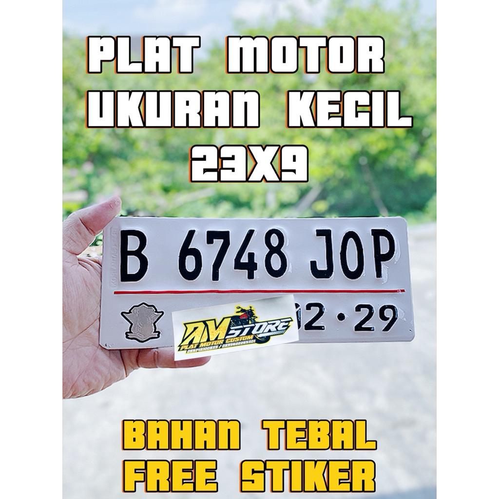 Plat motor custom warna putih motif font baru plat motor baut tanam plat motor variasi plat motor uk
