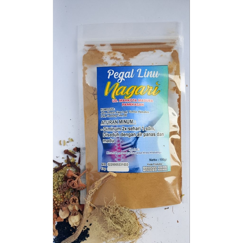 

PEGAL LINU/sakit pinggang,punggung, ngilu tulang, mata lelah Krn radiasi/ramuan madura /50gr