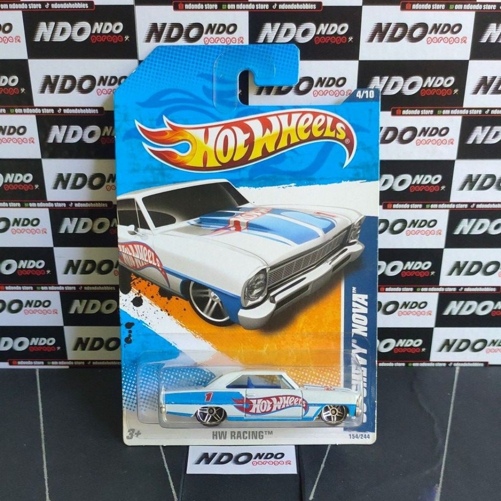 Hot Wheels '66 Chevy Nova White - 2011 HW Racing
