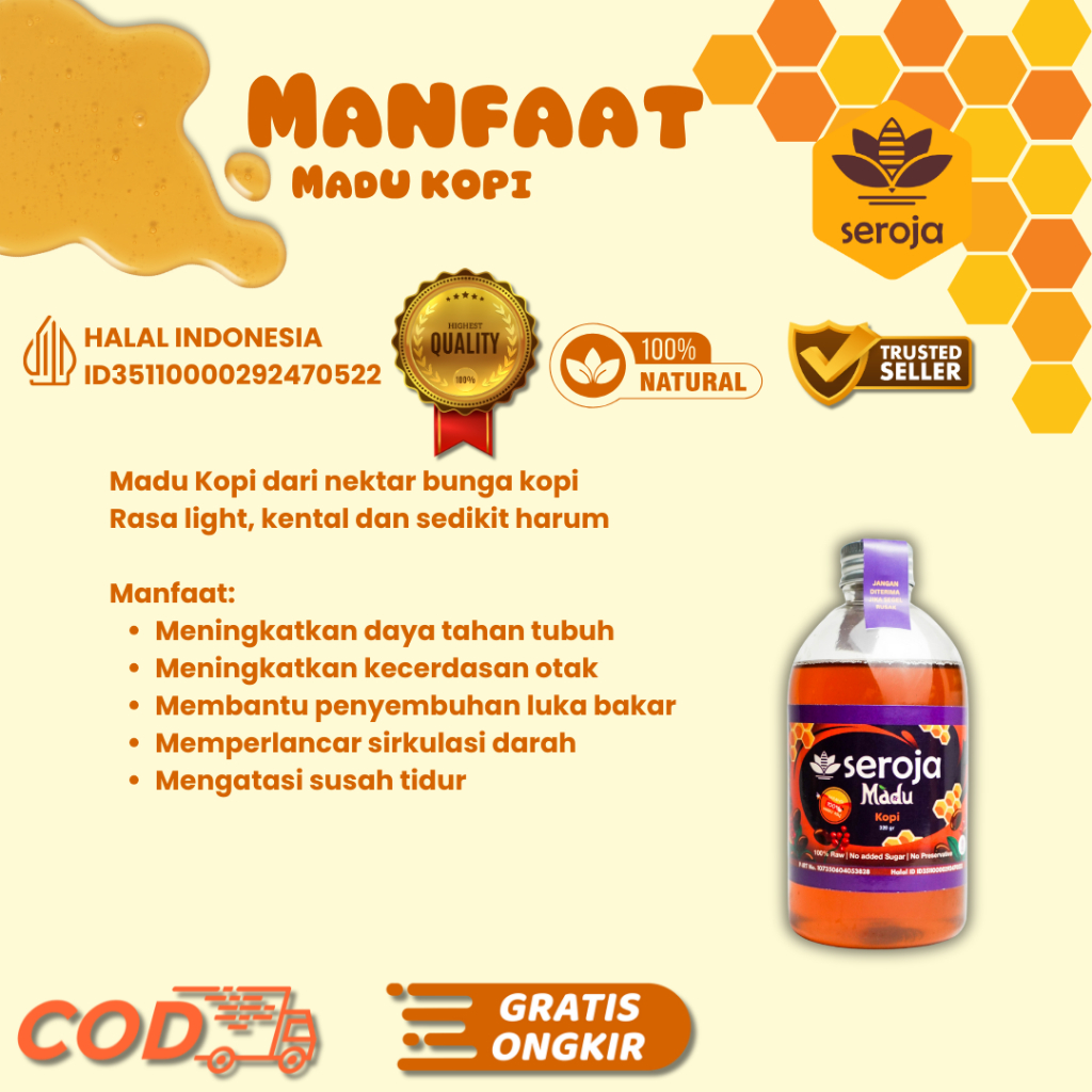 

Madu Kopi Seroja Murni – Rasa Enak, Atasi Insomnia, Baik untuk Otak & Peredaran Darah – COD