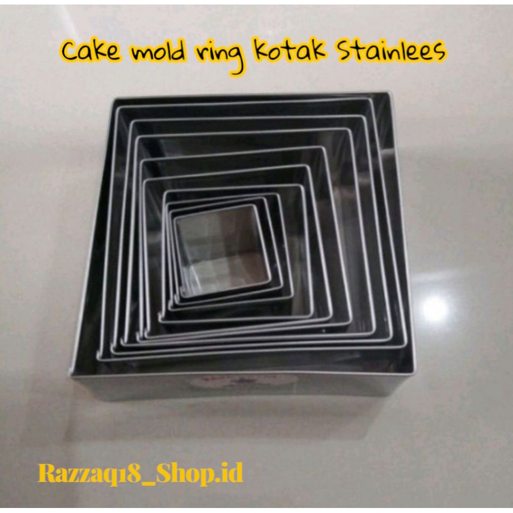 Ring Cutter Kotak stainless steel/Ring Burger kotak Termurah/Cookie Bakery Cetakan Roti Cromboloni B
