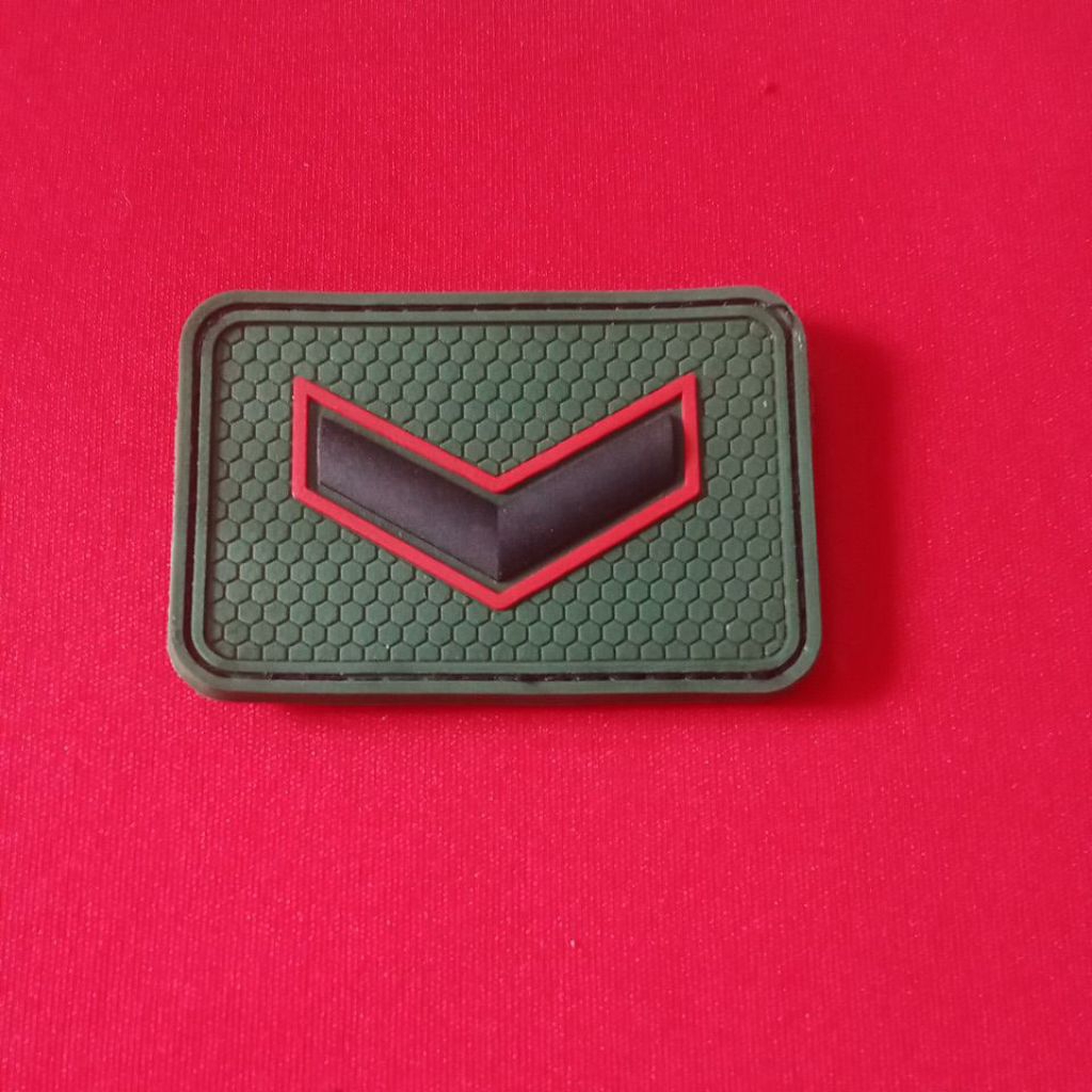 patch rubber  pangkat serda lis merah