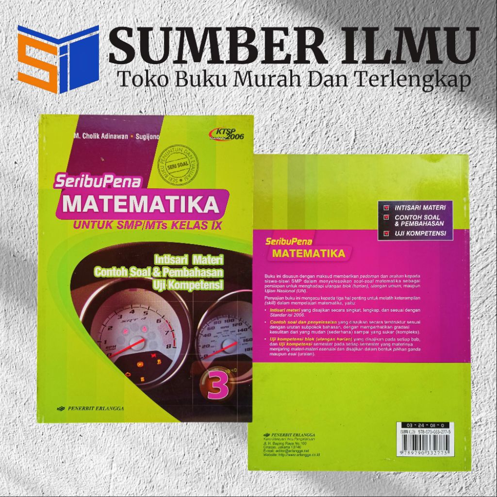 Buku Seri Soal Seribu Pena Matematika untuk SMP/MTs Kelas 9 Kurikulum KTSP 2006