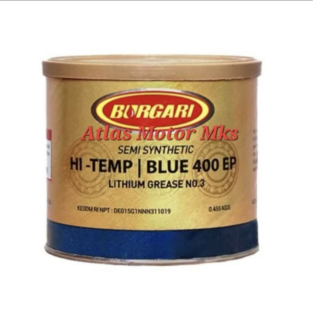 [455GRAM] GREASE PELUMAS STEMPET GEMUK BURGARI SEMI SYNTHETIC [GREASE WARNA BIRU]  - BURGARI HI-TEMP