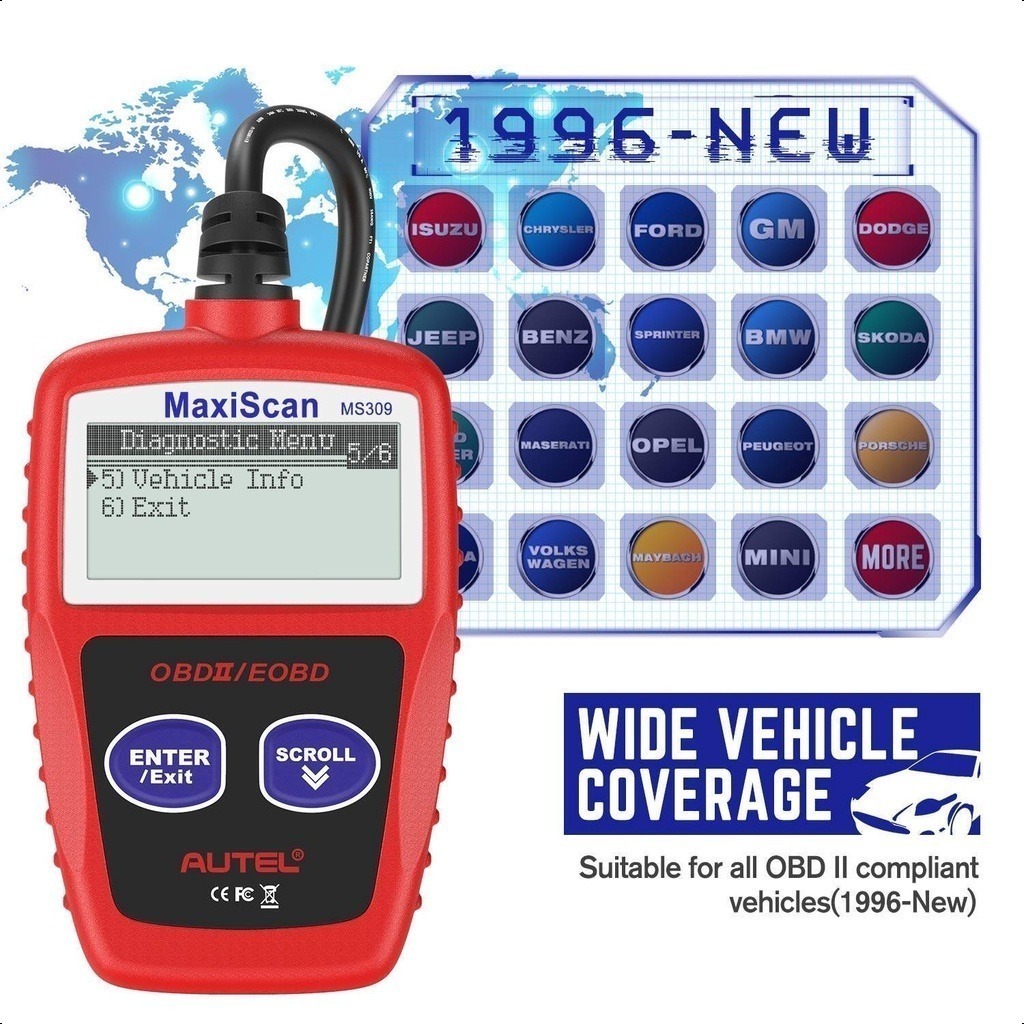 MS309 OBD2 CAN BUS Engine Reader Scanner Pembaca Kode Mesin Mobil / OBD2 Scanner Mobil