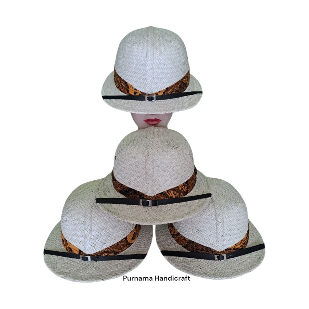 Topi Kompeni/Meneer/Topi Demang/Topi Helm Anyaman Pandan