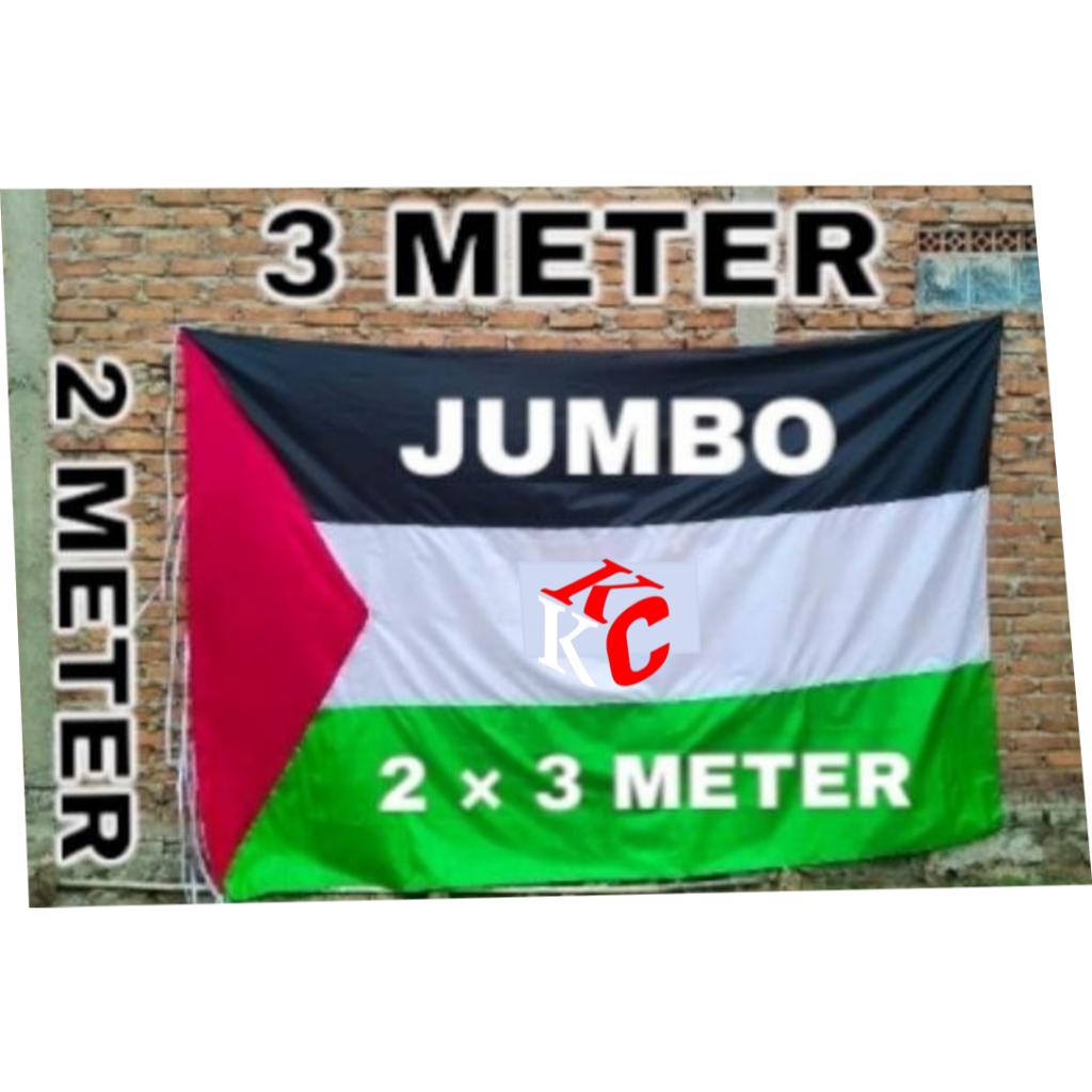 BENDERA PALESTINA 2METER X 3METER BENDERA PALESTINA JUMBO