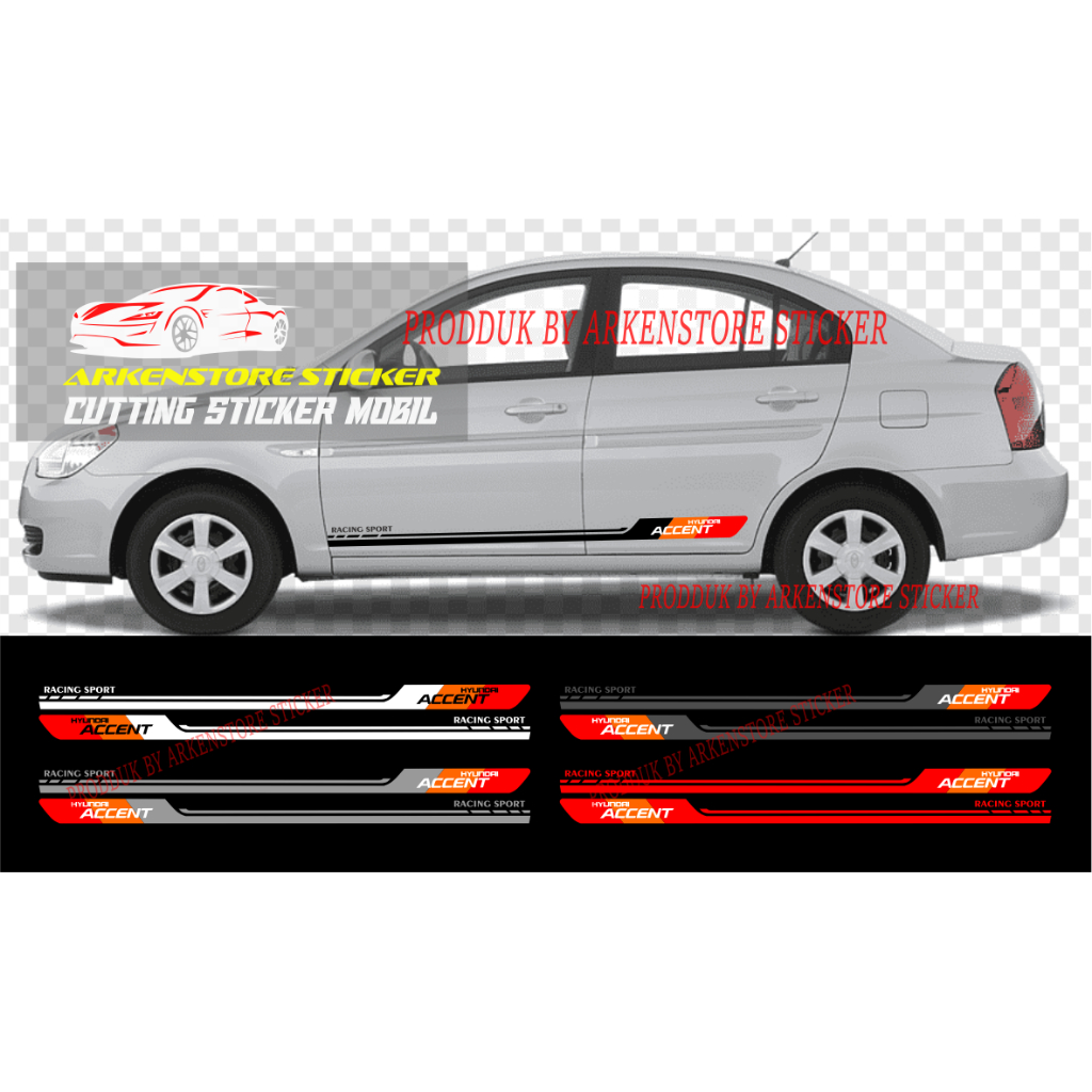 Stiker mobil Hyundai Acent cutting stiker sticker mobil Acent stiker terbaru