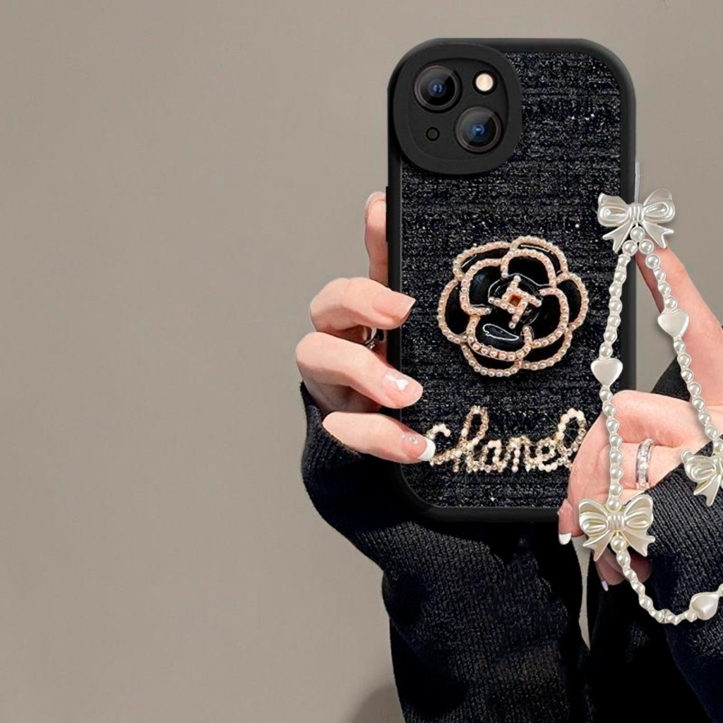 GC64 SOFTCASE SILIKON WOOVEN TWEED RAJUT LANYARD MUTIARA FLOWER FOR XIAOMI REDMI 6A 8 8A PRO 9C 9A 1