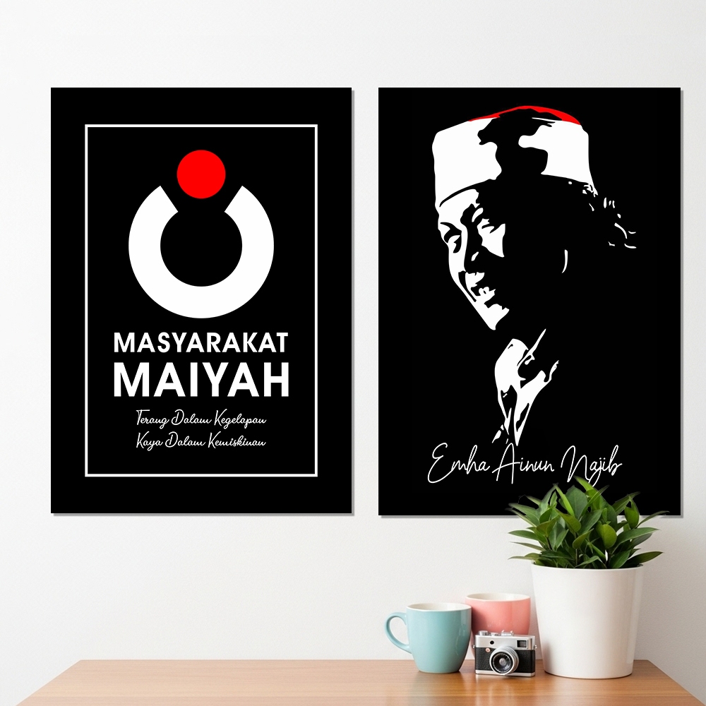Poster Cak Nun Hiasan Dinding Emha Ainun Najib Maiyah Nusantara Lukisan Caknun Wall Decor