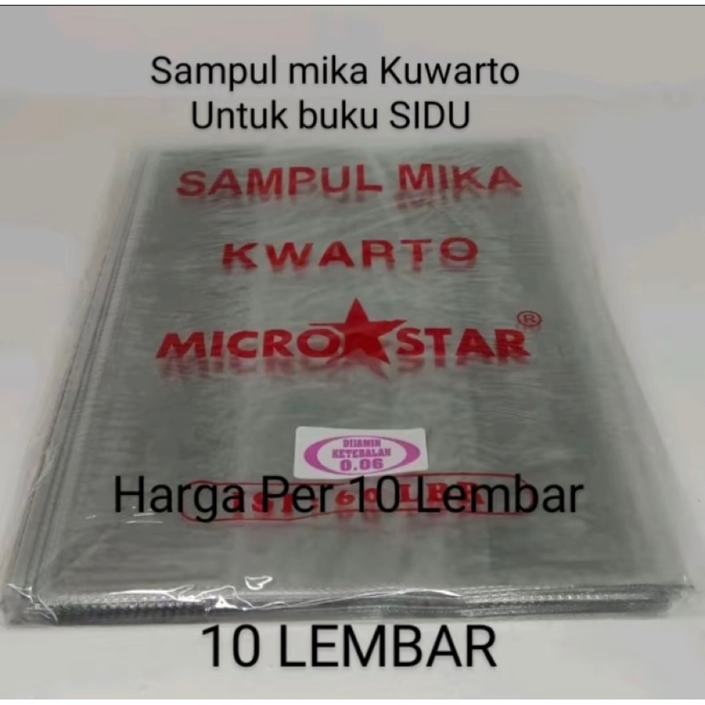 

isi 10 pcs sampul mika kwarto dan boxy Micro star / sampul buku tulis Sidu dan bigboss