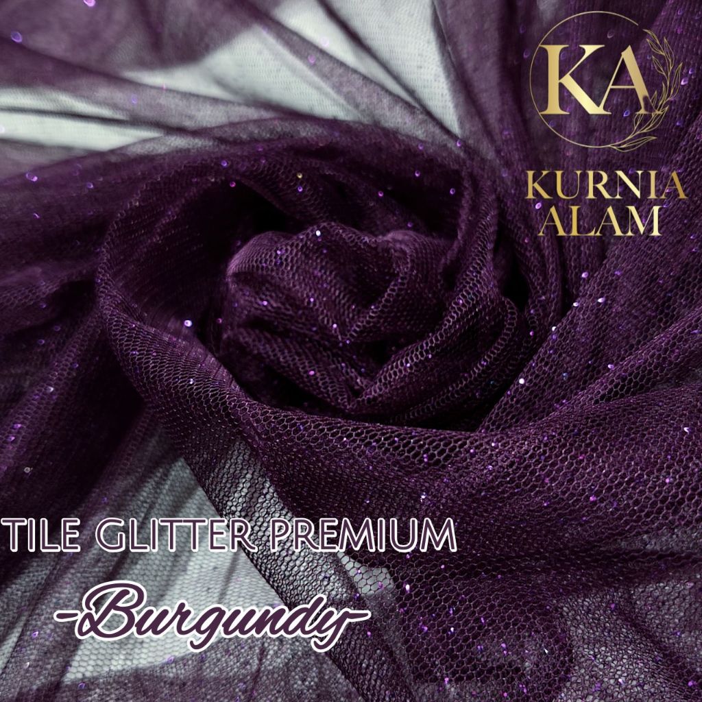 Kain Tile Glitter / Tile Halus Motif Bintik Glitter / Kain Tile Sequin Import Paris Korea (Harga Per