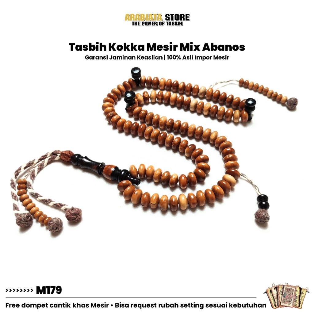 Tasbih Kokka Mesir Mix Abanos Asli