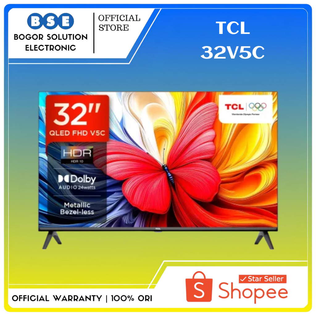 QLED TV TCL 32V5C HDR 10 Google TV 32 Inch Dolby Audio TCL 32V5C