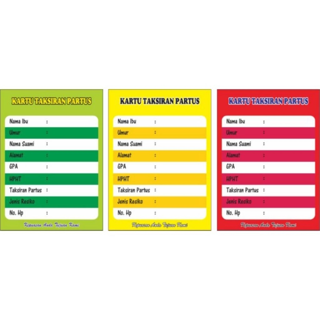 

Kartu Taksiran Partus Ready Stok