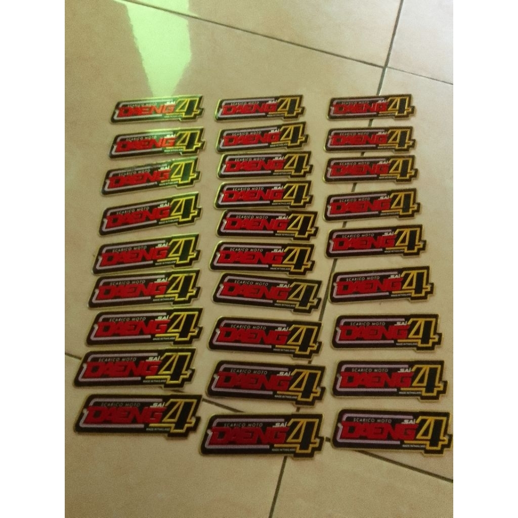 EMBLEM KNALPOT DAENG4 ALMUNIUM TIMBUL