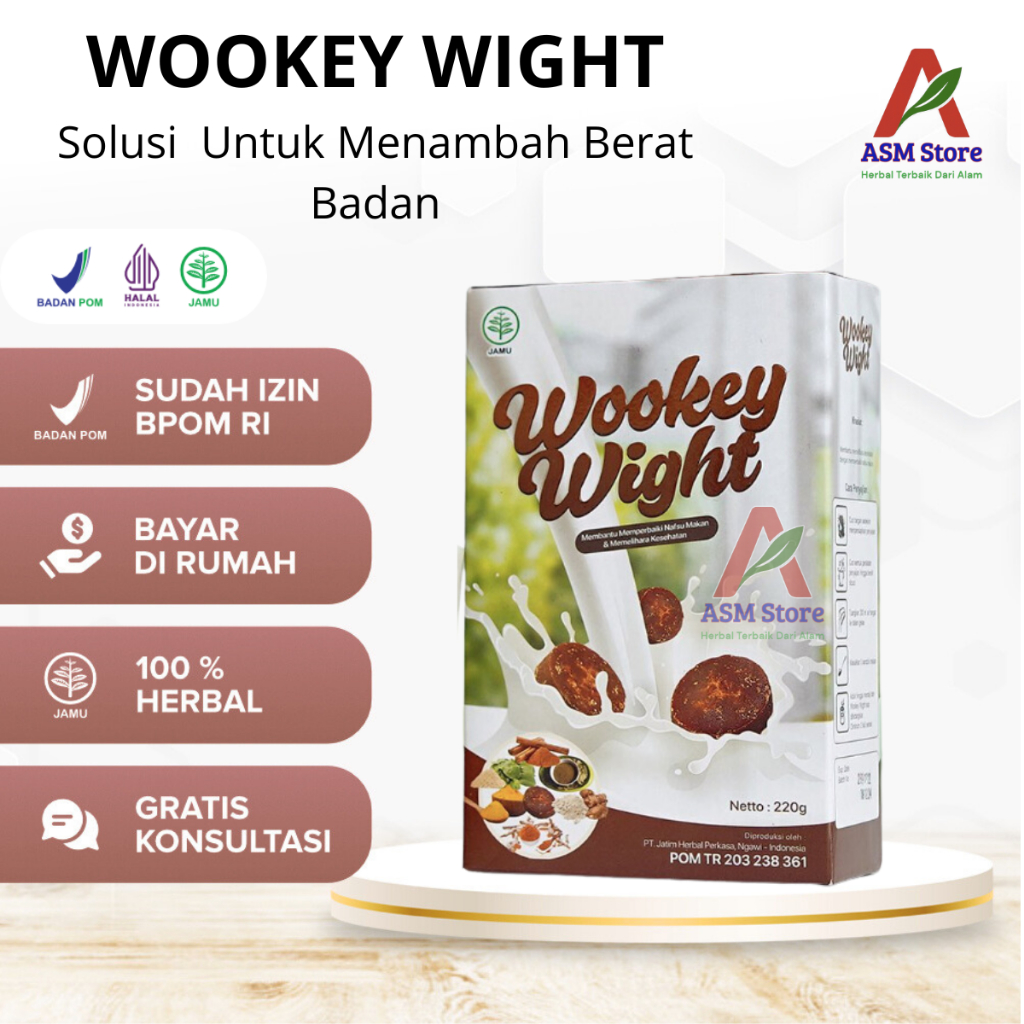 

Wookey Weight - Susu Penambah Berat Badan 220gr Paket Nutrisi Rasa Coklat Dan Original