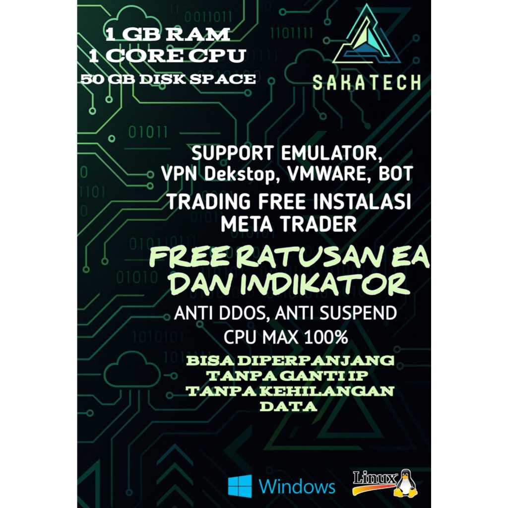 RDP / VPS Bulanan 1 Core Ram 1 GB Windows / LINUX | Durasi 1 Bulan | Full Admin | Full Garansi | RDP