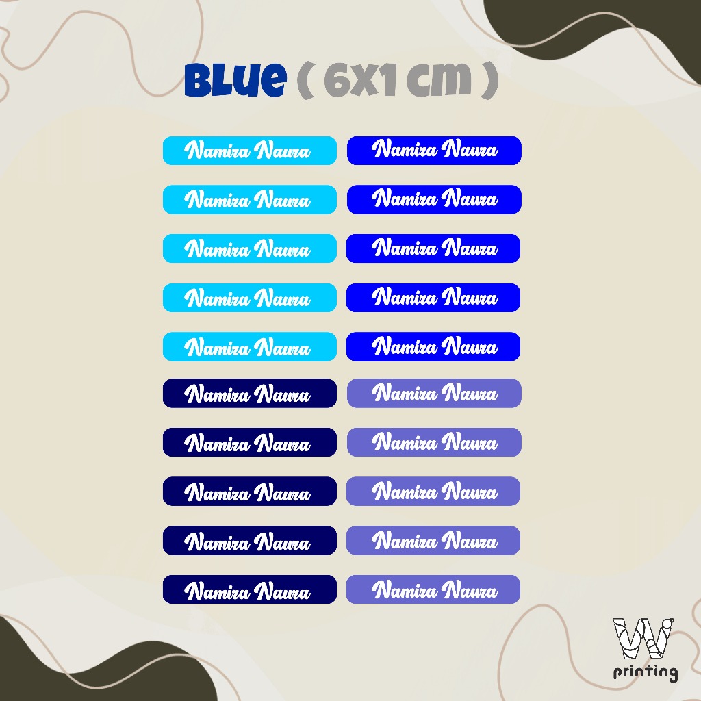 

Sticker Kain Custome | Label Nama Printing Isi 25/50 Pcs Untuk di Kain Gratis Custom Nama