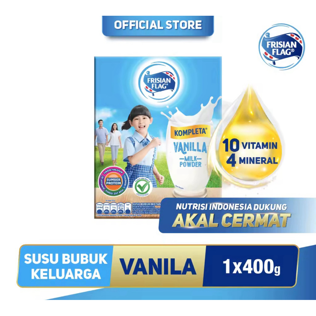 

Frisian Flag Kompleta Susu Bubuk Vanila 400g
